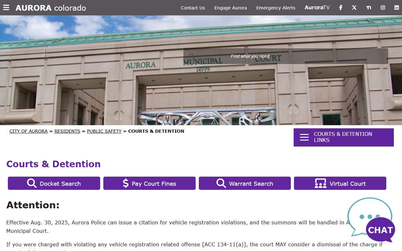 Aurora Municipal Court building in Aurora Colorado