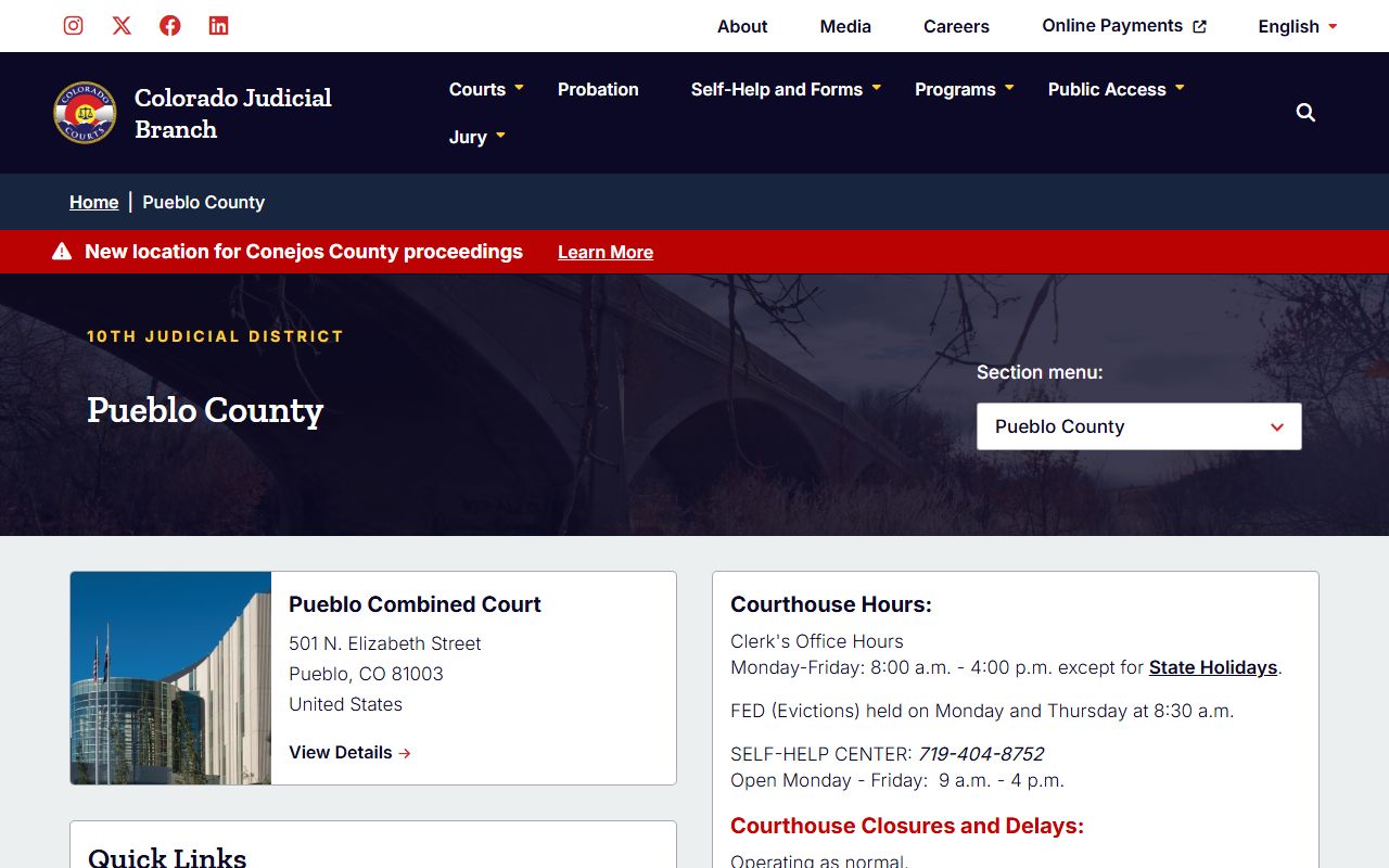 Pueblo County Judicial Building in Pueblo Colorado